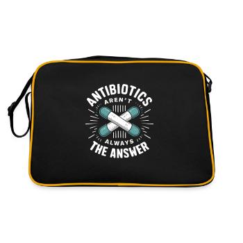 antibiotic abuse, antibiotic resistance, - Retro Bag - black/gold - Back