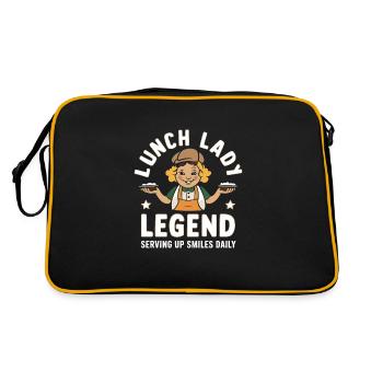 School Lunch Lady Schularbeiterin In Der Cafeteria - Retro Tasche - Schwarz/Gold - Hinten