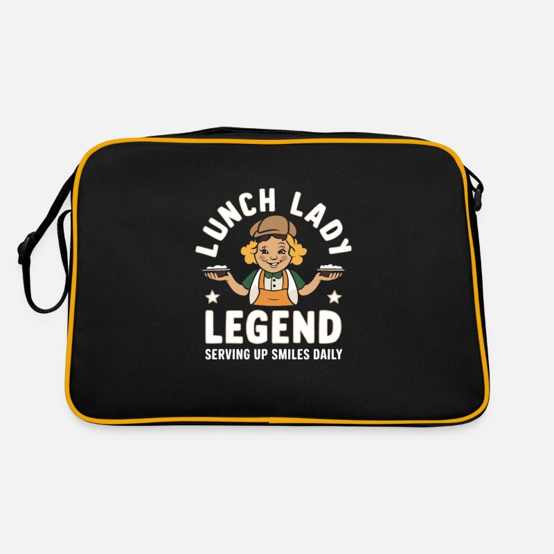 School Lunch Lady Schularbeiterin In Der Cafeteria Retro Tasche