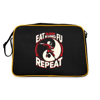 Kung Fu Chinesisches Kung Fu Asiatisches Kung Fu - Retro Tasche - Schwarz/Gold - Hinten