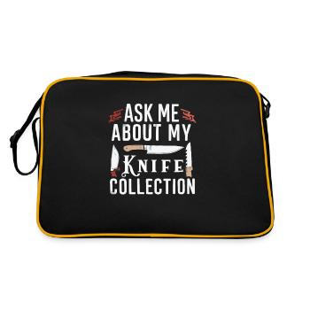 Knife Collector Knife Collection Hunting Fishing - Retro Bag - black/gold - Back