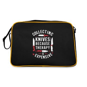 Knife Collector Knife Collection Hunting Fishing - Retro Bag - black/gold - Back