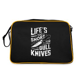 Knife Collector Knife Collection Hunting Fishing - Retro Bag - black/gold - Back