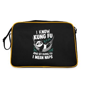Kung Fu Chinesisches Kung Fu Asiatisches Kung Fu - Retro Tasche - Schwarz/Gold - Hinten