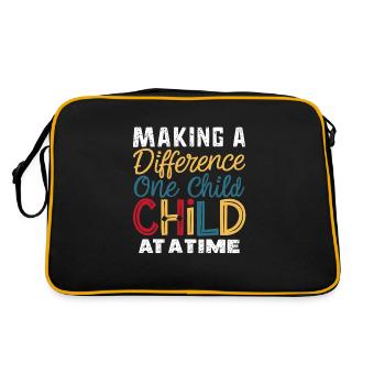 Sonderpädagogik-lehrer „sped Teacher Inclusion“ - Retro Tasche - Schwarz/Gold - Hinten