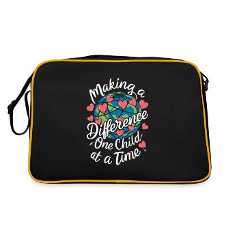 Sonderpädagogik-lehrer „sped Teacher Inclusion“ - Retro Tasche - Schwarz/Gold - Hinten
