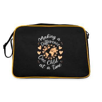 Sonderpädagogik-lehrer „sped Teacher Inclusion“ - Retro Tasche - Schwarz/Gold - Hinten