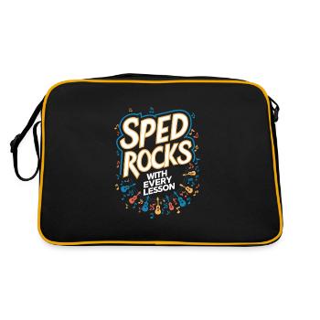 Sonderpädagogik-lehrer „sped Teacher Inclusion“ - Retro Tasche - Schwarz/Gold - Hinten