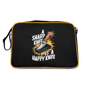 Knife Collector Knife Collection Hunting Fishing - Retro Bag - black/gold - Back
