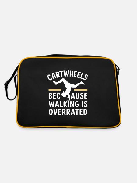 Cartwheeling Gymnastique Gymnaste Costume Roue de charrette - Sac Retro - noir/or - Dos