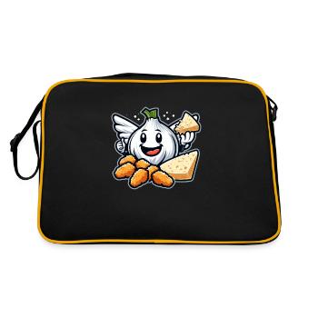 Chicken Wings Wing Hot Cooked Chicken Fast Food - Retro Tasche - Schwarz/Gold - Hinten