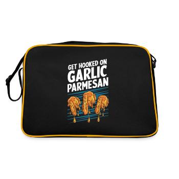 Chicken Wings Wing Hot Cooked Chicken Fast Food - Retro Tasche - Schwarz/Gold - Hinten