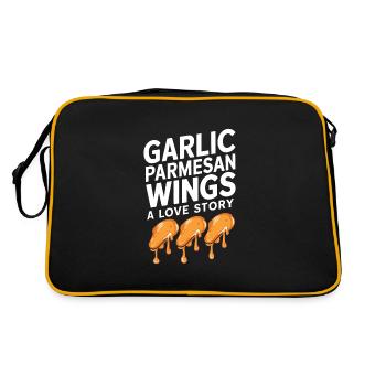 Chicken Wings Wing Hot Cooked Chicken Fast Food - Retro Tasche - Schwarz/Gold - Hinten
