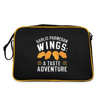 Chicken Wings Wing Hot Cooked Chicken Fast Food - Retro Tasche - Schwarz/Gold - Hinten