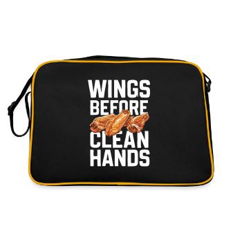 Hot Chicken Wings Spicy Wings Buffalo Wings - Retro Bag - black/gold - Back