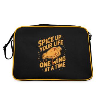 Hot Chicken Wings Spicy Wings Buffalo Wings - Retro Tasche - Schwarz/Gold - Hinten