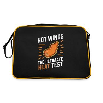 Hot Chicken Wings Spicy Wings Buffalo Wings - Retro Tasche - Schwarz/Gold - Hinten