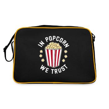 Lustiger Popcorn-spruch, Binge-watching-popcorn - Retro Tasche - Schwarz/Gold - Hinten