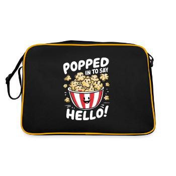 Lustiger Popcorn-spruch, Binge-watching-popcorn - Retro Tasche - Schwarz/Gold - Hinten