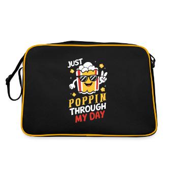 Dicton de pop-corn amusant, pop-corn en rafale - Sac Retro - noir/or - Dos