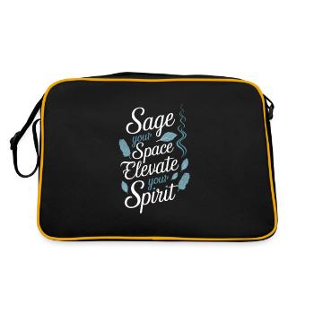 Smudge Sage Plume Sorcellerie spirituelle Méditer - Sac Retro - noir/or - Dos