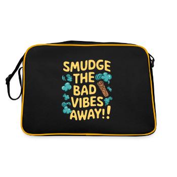 Smudge Sage Plume Sorcellerie spirituelle Méditer - Sac Retro - noir/or - Dos