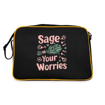 Smudge Sage Plume Sorcellerie spirituelle Méditer - Sac Retro - noir/or - Dos