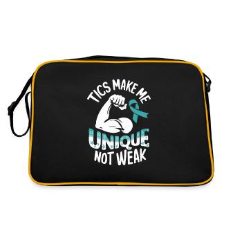 Tourette-syndrom-bewusstsein Neurodiverse - Retro Tasche - Schwarz/Gold - Hinten