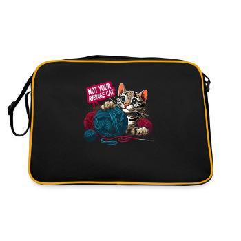 Ocelot Chat Sauvage Animaux Exotiques Jungle Gros Chat - Sac Retro - noir/or - Dos