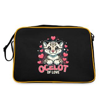 Ocelot Chat Sauvage Animaux Exotiques Jungle Gros Chat - Sac Retro - noir/or - Dos