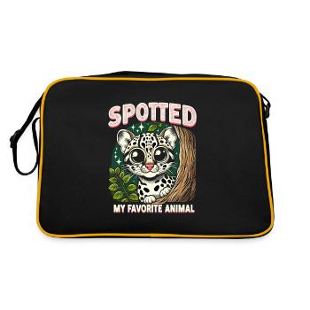 Ocelot Chat Sauvage Animaux Exotiques Jungle Gros Chat - Sac Retro - noir/or - Dos