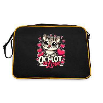 Ocelot Chat Sauvage Animaux Exotiques Jungle Gros Chat - Sac Retro - noir/or - Dos