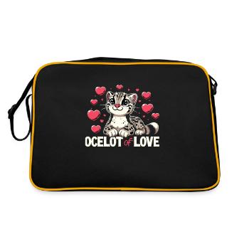 Ocelot Chat Sauvage Animaux Exotiques Jungle Gros Chat - Sac Retro - noir/or - Dos