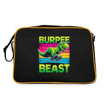 Dino Strong ! T-rex Dinosaure Fitness Haltérophilie - Sac Retro - noir/or - Dos