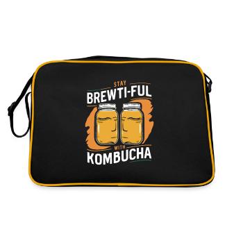 Benefits of Kombucha for Brewer Maker Tea Lover - Retro Bag - black/gold - Back