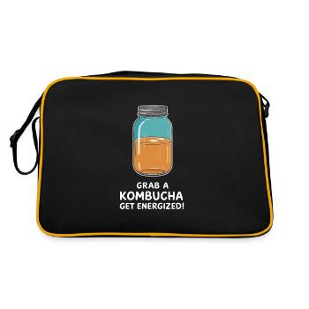 Benefits of Kombucha for Brewer Maker Tea Lover - Retro Bag - black/gold - Back