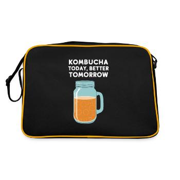 Benefits of Kombucha for Brewer Maker Tea Lover - Retro Bag - black/gold - Back