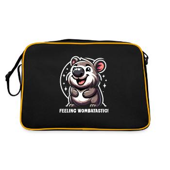 Se sentir Wombat-Tastic aujourd’hui - Wombat drôle - Sac Retro - noir/or - Dos