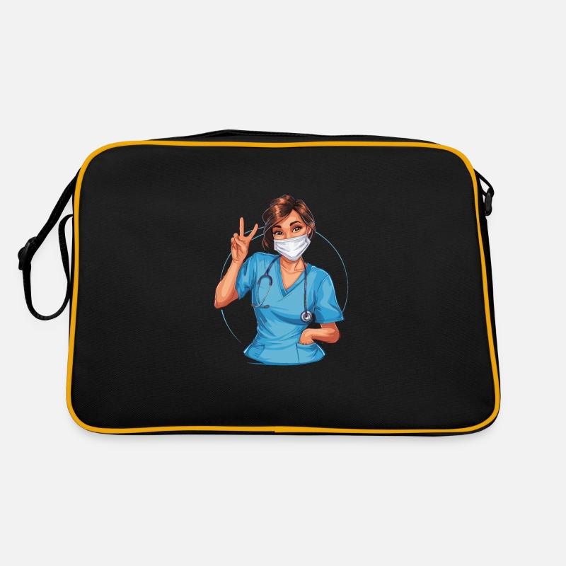 Lustige Krankenschwester mit Humor Retro Tasche