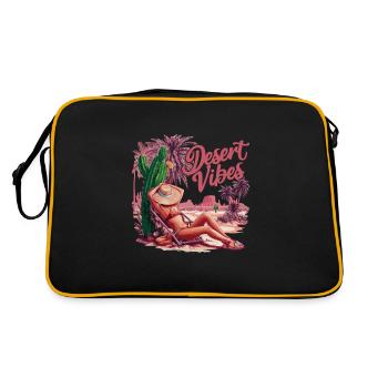 Aventure de vacances au coucher du soleil dans le désert - Sac Retro - noir/or - Dos