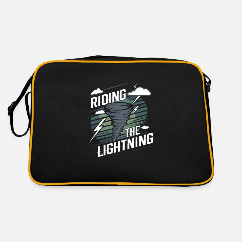Découvrez le monde fascinant de la chasse aux tornades - Sac Retro - noir/or