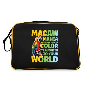 Macaw Mania Laughter To Your World - Retro Tasche - Schwarz/Gold - Hinten