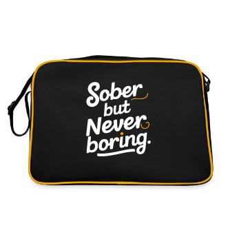 recovery from alcohol dependence sobriety aa - Retro Bag - black/gold - Back
