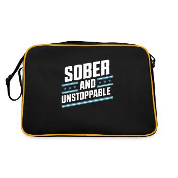 recovery from alcohol dependence sobriety aa - Retro Bag - black/gold - Back