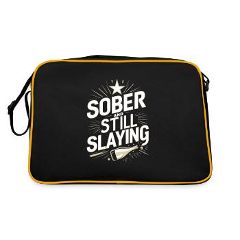 recovery from alcohol dependence sobriety aa - Retro Bag - black/gold - Back