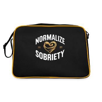 recovery from alcohol dependence sobriety aa - Retro Bag - black/gold - Back