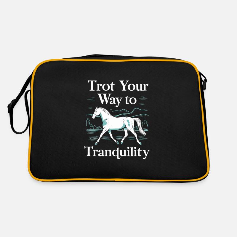 Heilung Durch Pferdetherapie Und Therapeutisches - Retro Tasche - Schwarz/Gold