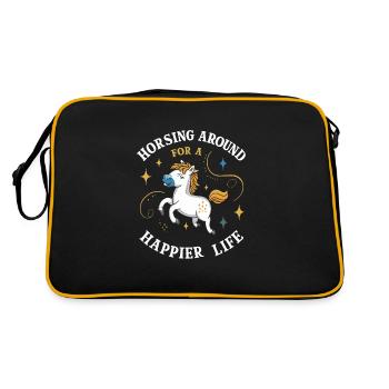 Healing through equine therapy and therapeutic - Retro Bag - black/gold - Back