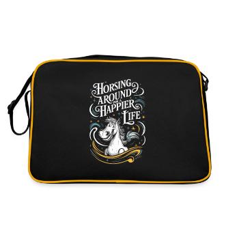 Healing through equine therapy and therapeutic - Retro Bag - black/gold - Back