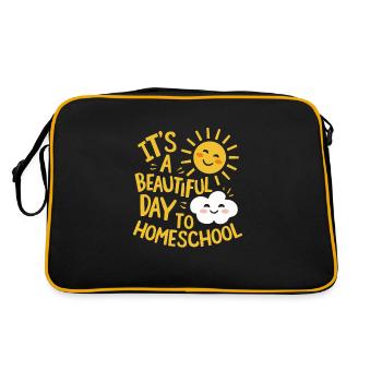 Homeschool Mom Dad Family Life Community Journey - Retro Bag - black/gold - Back